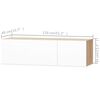 vidaXL Mobili TV 2 pz Legno Multistrato 120x40x34 Bianco Lucido Rovere