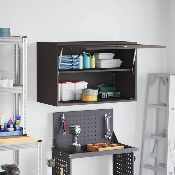 vidaXL Armadio a muro per garage Nero 80 x 40 x 53 cm