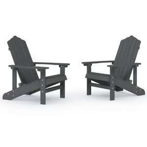 vidaXL Sedie da Giardino Adirondack 2 pz in HDPE Antracite