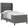vidaXL Letto a molle con testiera Grigio scuro 100 x 200 cm Tessuto