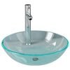 vidaXL Lavandino con Rubinetto e Piletta Vetro Temperato Trasparente