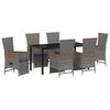 vidaXL Set da Pranzo per Giardino 7 pz Grigio polyrattan