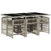vidaXL Set da Pranzo da Giardino 7 pz Cuscini Polyrattan Grigio Chiaro
