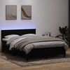 vidaXL Letto a Molle con Materasso e LED Nero 160x220 cm in Velluto