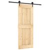 vidaXL Porta scorrevole Naturale e Nero 80 x 210 cm