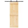 vidaXL Porta Scorrevole con Set Hardware 70x210 cm Legno Massello Pino