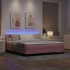 vidaXL Letto a Sorgente LED con materasso Rosa 180 x 200 cm Velluto