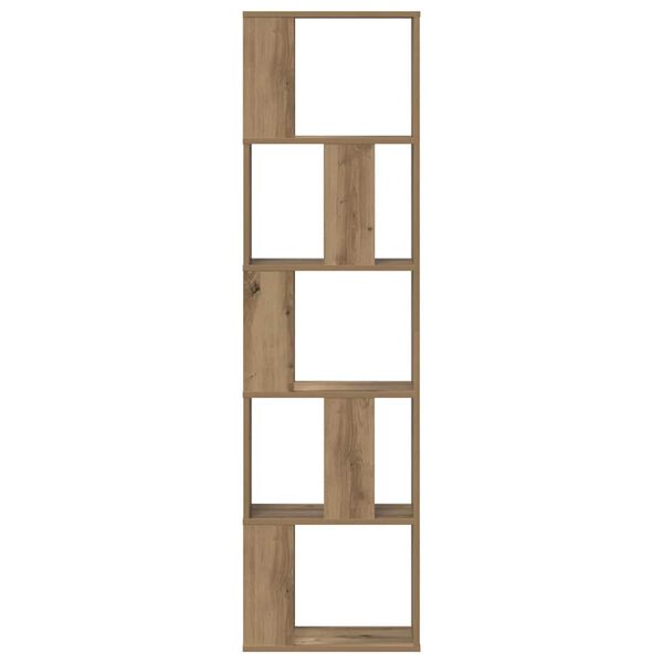 vidaXL Libreria 5 Piani Rovere Artigianale 45x23,5x162,5cm Multistrato