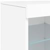 vidaXL Credenza con Luci LED Bianca 123x37x67 cm