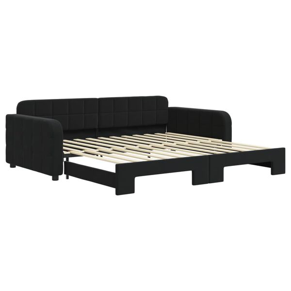 vidaXL Divano Letto con Letto Estraibile Nero 100x200 cm in Velluto
