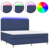 vidaXL Letto a Molle con Materasso e LED Blu 160x200 cm in Tessuto