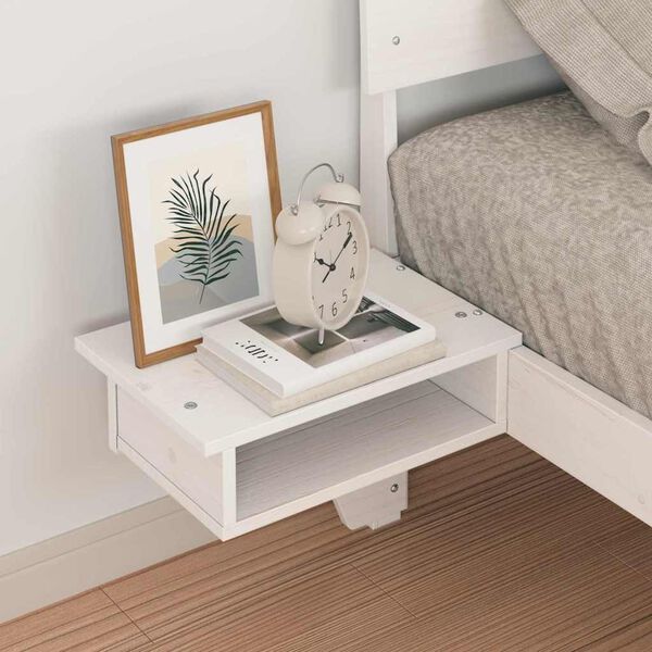 vidaXL Struttura del letto Bianco 90 x 200 cm Pino massello