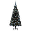 vidaXL Albero di Natale con 300 LED con supporto Nero 210 cm PVC