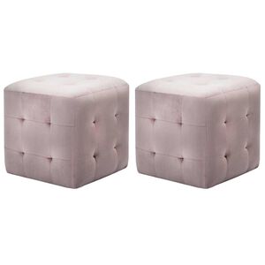 vidaXL Comodini 2 pz Rosa 30x30x30 cm in Tessuto Vellutato