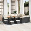 vidaXL Set Divano da Giardino con cuscino 13 pcs Nero polyrattan
