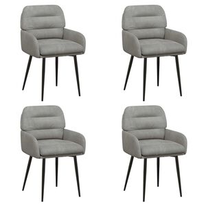 vidaXL Sedie da pranzo 4 pz Velluto Grigio Chiaro 59 x 59,5 x 90 cm