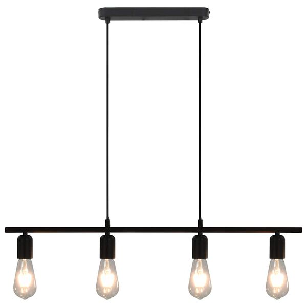 vidaXL Lampada da Soffitto con Lampadine 2 W Nero 80 cm E27