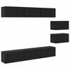 vidaXL Set mobile TV 8 pz Rovere Nero Legno ingegnerizzato