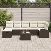 vidaXL Set Divano da Giardino con cuscino 8 pcs Marrone Poly Rattan