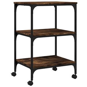 vidaXL Supporto Stampante 3 Livelli Rovere Fumo 50x41x75cm Multistrato