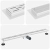 vidaXL Drenaggio doccia con design a striscia Argento 90 cm