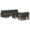 vidaXL Set Divano da Giardino 10 pz Grigio e Grigio Scuro polyrattan