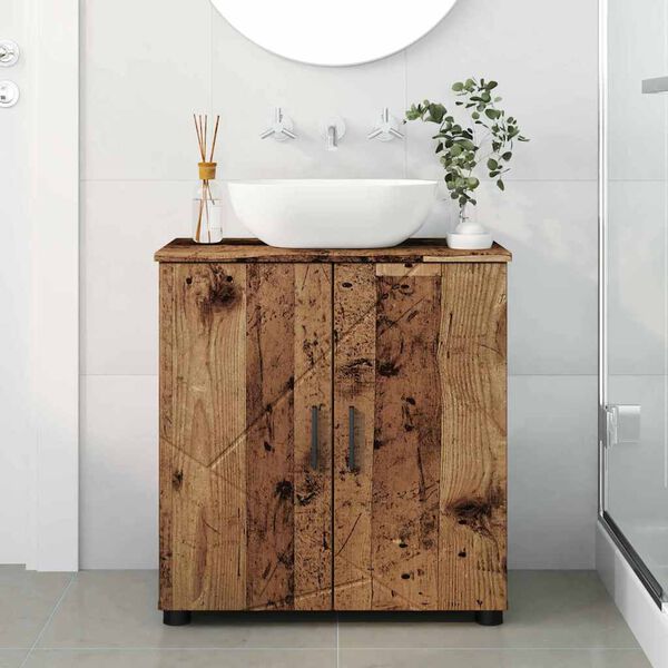 vidaXL Mobile da Bagno con archiviazione Legno vecchio 61 x 35 x 64 cm