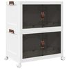 vidaXL Scatola Portaoggetti con Ruote 2 Livelli 75 L 64x40x76 cm