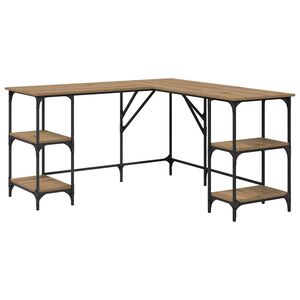 vidaXL Scrivania Rovere artigianale 139 x 139 x 75 cm