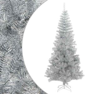 vidaXL Albero di Natale Artificiale con Supporto Argento 210 cm PET