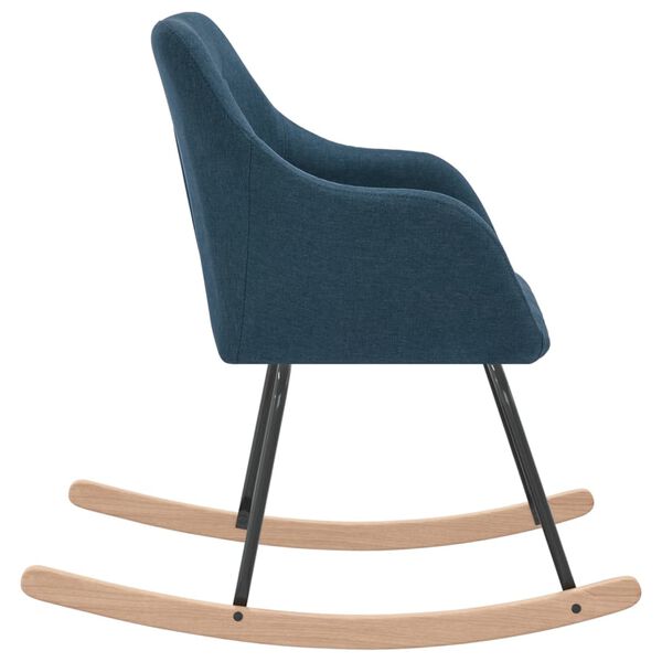 vidaXL Sedia a Dondolo Blu in Tessuto