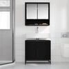 vidaXL Armadio per Lavabo da Bagno Rovere Nero 65 x 33 x 60 cm