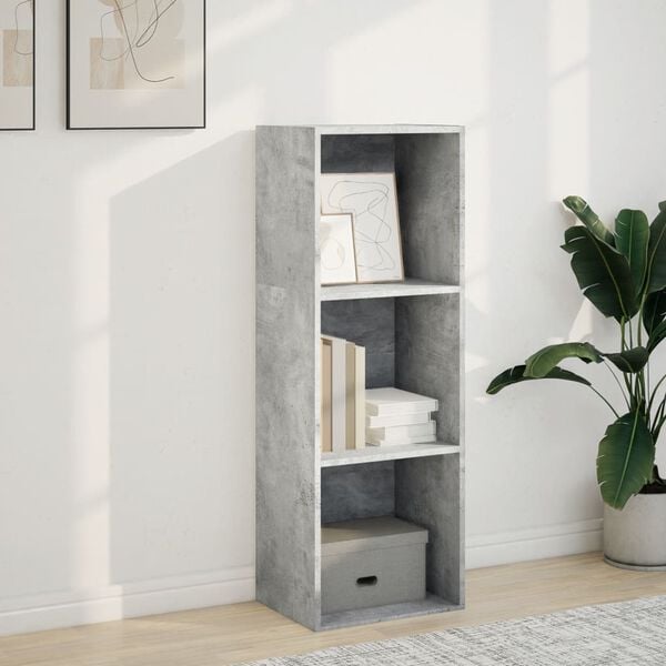 vidaXL Libreria Grigio Cemento 40x30x114 cm in Legno Multistrato