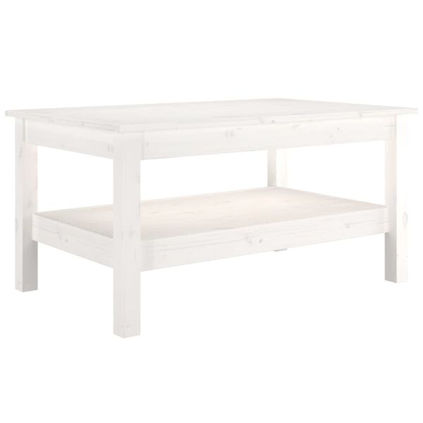 vidaXL Tavolino da Salotto Bianco 80x50x40 cm Legno Massello di Pino