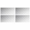 vidaXL Dischi Quadrati 4 pcs Argento 100 x 50 cm Alluminio