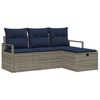 vidaXL Set di divani 4 pz 4-Numero di posti Grigio e Blu Navy