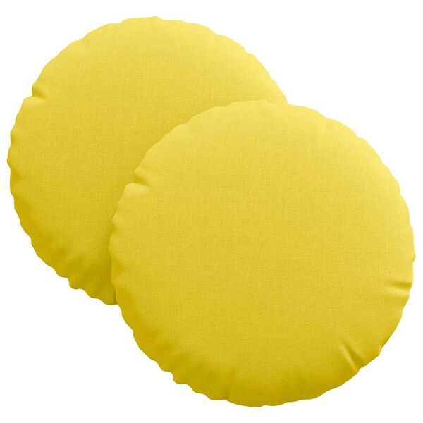 vidaXL Cuscini per Seduta 2 pcs Giallo Chiaro &Oslash;30 x 13 cm Tessuto