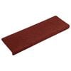 vidaXL Tappetini per scale autoadesivi 15 pz 65x21x4 cm Bordeaux Rosso Bordo rettangolare