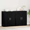 vidaXL Credenza 2 pcs Rovere Nero 60 x 31 x 70 cm Legno multistrato