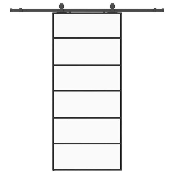 vidaXL Porta Scorrevole con Ferramenta Nera 90x205 cm in Vetro ESG