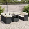 vidaXL Set Divani da Giardino 10pz con Cuscini in Polyrattan Nero