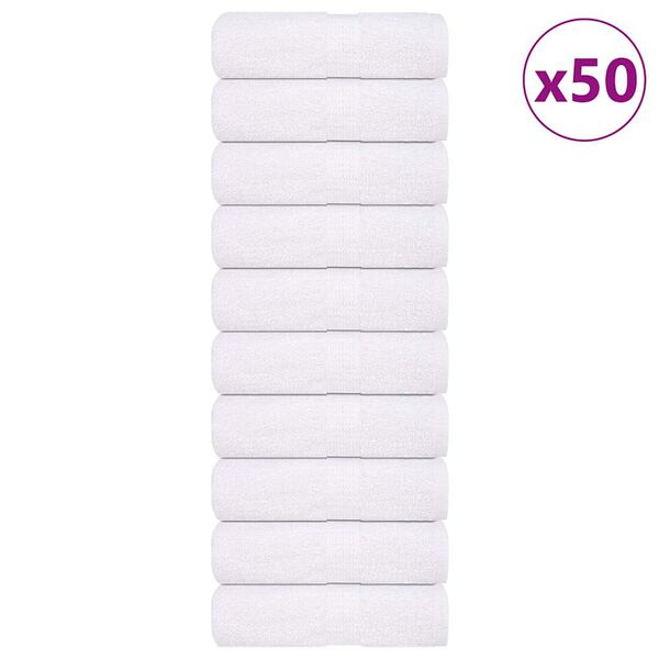vidaXL Asciugamani per ospiti FROGN 50 pz Bianco 30x50 cm 360 g/m&sup2;