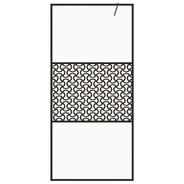 vidaXL Parete per Doccia Walk-in Vetro Trasparente ESG 115x195cm Nera