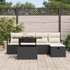vidaXL Set Divano da Giardino 6 pcs Nero polyrattan