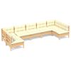 vidaXL Set Divani da Giardino 7 pz con Cuscini Crema in Massello di Pino