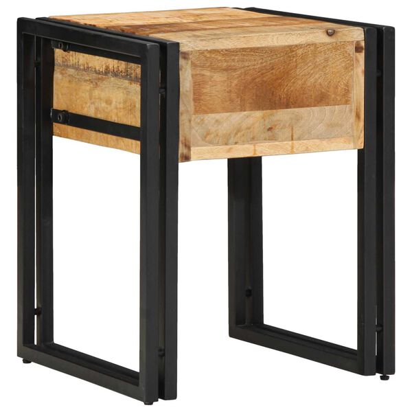 vidaXL Tavolino Marrone e Nero 40 x 40 x 50 cm Legno di mango massello