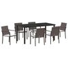 vidaXL Set da Pranzo per Giardino 7 pcs Marrone e Nero Rattan in PE
