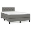 vidaXL Letto a Molle Materasso e LED Grigio Scuro 120x190cm in Tessuto