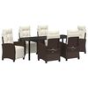 vidaXL Set da Pranzo per Giardino 7 pz Marrone polyrattan
