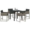 vidaXL Set da Pranzo per Giardino 5 pcs Grigio polyrattan